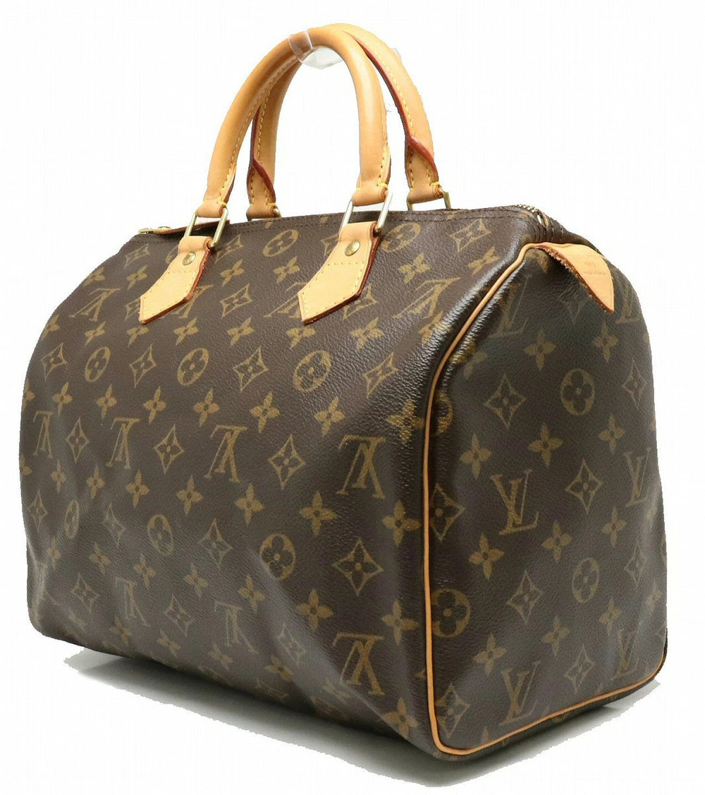 Louis Vuitton Travel Handbag Monogram Bag Speedy Boston Brown